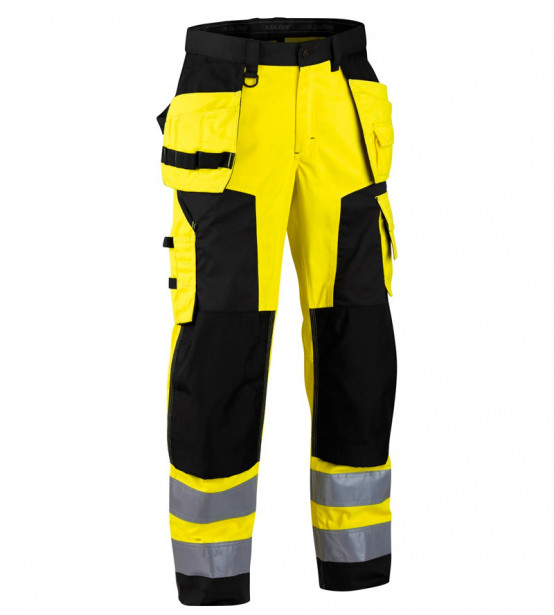 Riipputaskuhousut Blåkläder 1568 Highvis, keltainen/musta