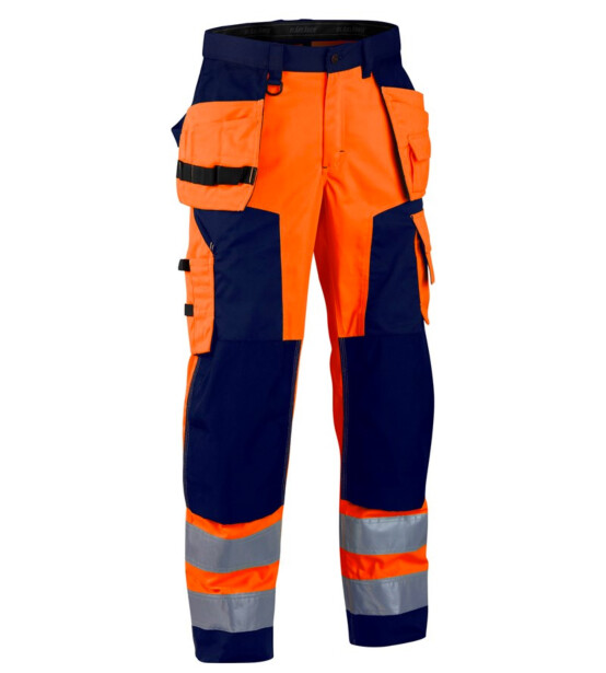 Riipputaskuhousut Blåkläder 1568 Highvis, oranssi/sininen