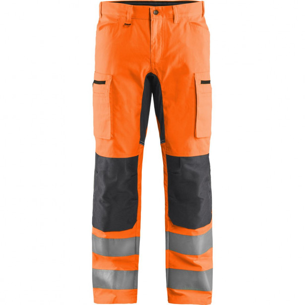 Huomiohousut Blåkläder 1585 Highvis Stretch, huomio-oranssi/harmaa