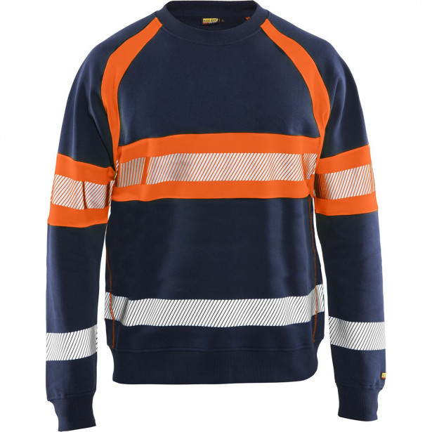 Collegepaita Blåkläder 3359 Highvis, mariininsininen/huomio-oranssi