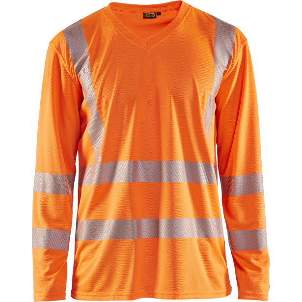 Pitkähihainen t-paita Blåkläder 3385 Highvis, huomio-oranssi