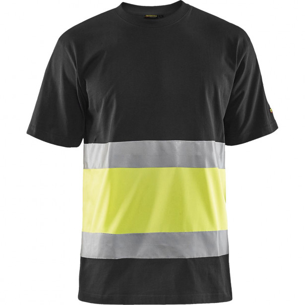 T-paita Blåkläder 3387 Highvis, musta/huomiokeltainen