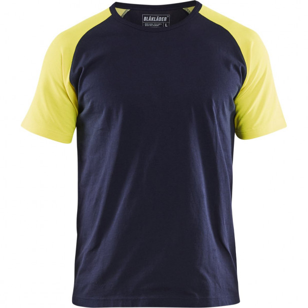 T-paita Blåkläder 3515, mariininsininen/keltainen