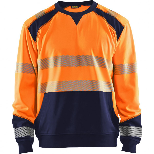 Collegepaita Blåkläder 3541 Highvis, huomio-oranssi/sininen