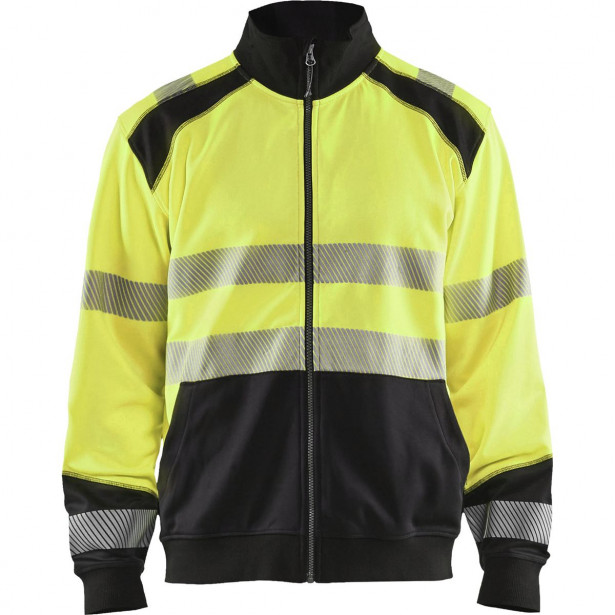 Collegepaita Blåkläder 3558 Highvis vetoketjulla, huomiokeltainen/musta