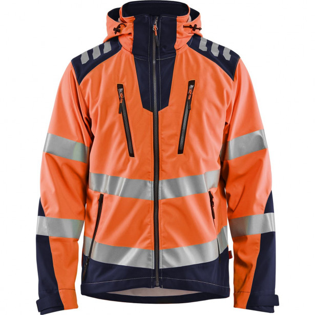 Softshell-takki Blåkläder 4491 Highvis, huomio-oranssi/sininen