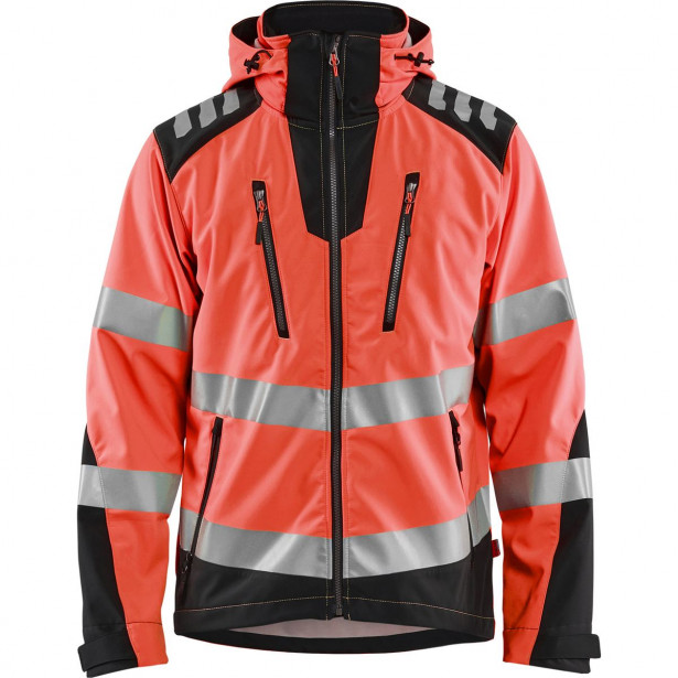 Softshell-takki Blåkläder 4491 Highvis, huomiopunainen/musta