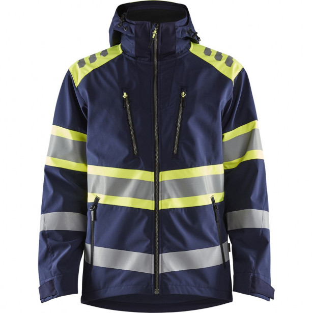 Softshell-takki Blåkläder 4494 Highvis, mariininsininen/huomiokeltainen