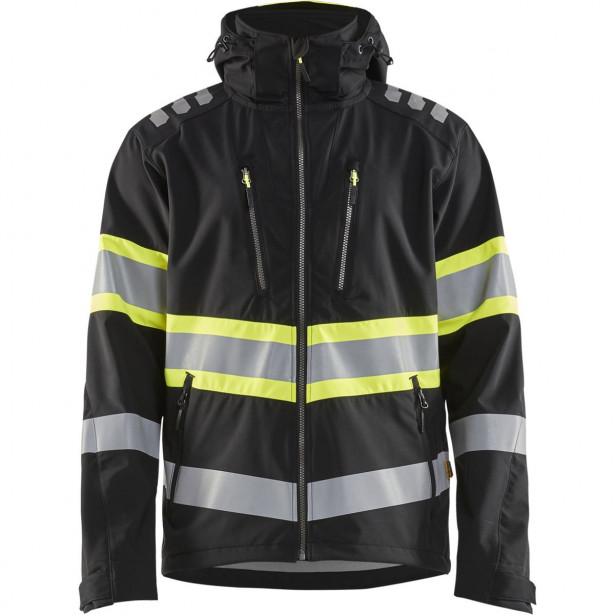 Softshell-takki Blåkläder 4494 Highvis, musta/huomiokeltainen