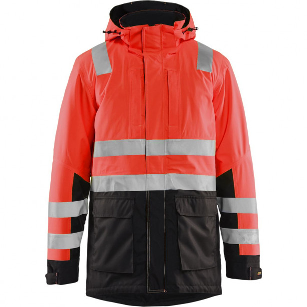 Talviparka Blåkläder 4495 Highvis, huomiopunainen/musta