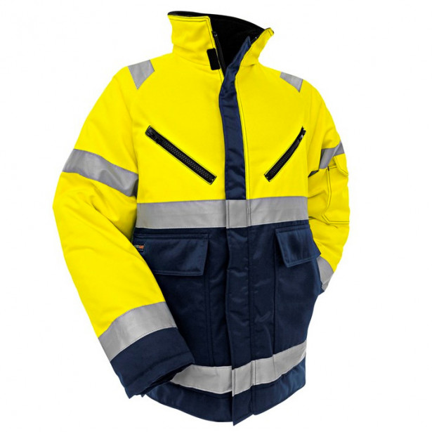 Talvitakki Blåkläder Highvis 4828, keltainen/mariininsininen