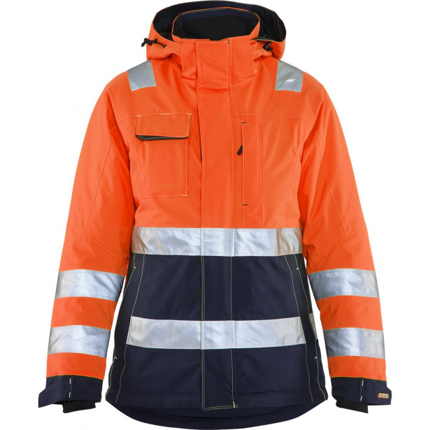 Naisten talvitakki Blåkläder 4872 Highvis, huomio-oranssi/sininen