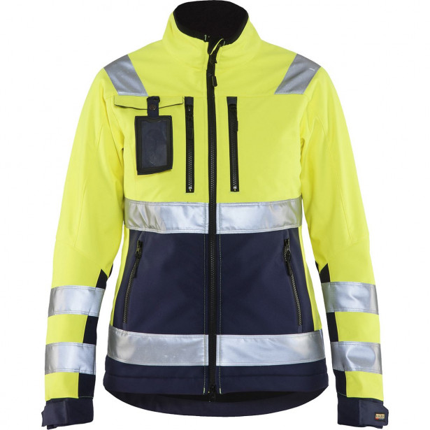 Naisten softshell-takki Blåkläder 4902 Highvis, huomiokeltainen/sininen