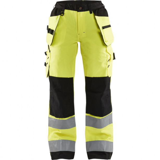 Naisten riipputaskuhousut Blåkläder 7156 Highvis, huomiokeltainen/musta