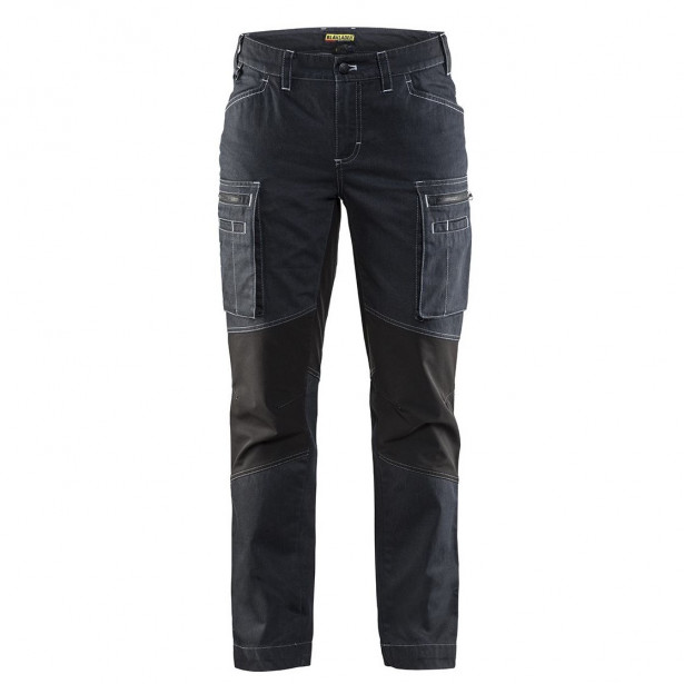 Naisten housut Blåkläder 7159 Stretch denim, mariininsininen/musta