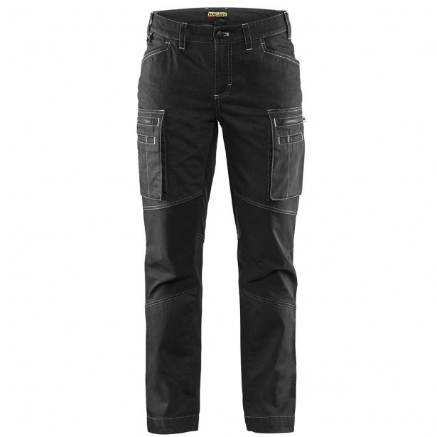 Naisten housut Blåkläder 7159 Stretch denim, musta