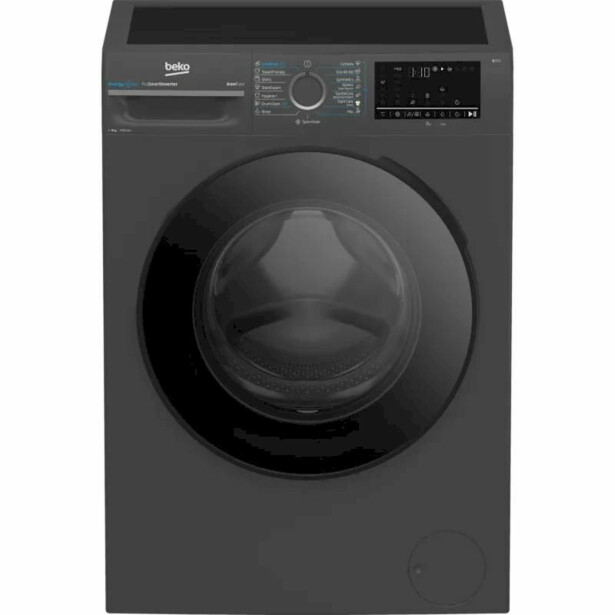 Edestä täytettävä pyykinpesukone Beko BM3WFSU48415AD, 60cm, antrasiitti