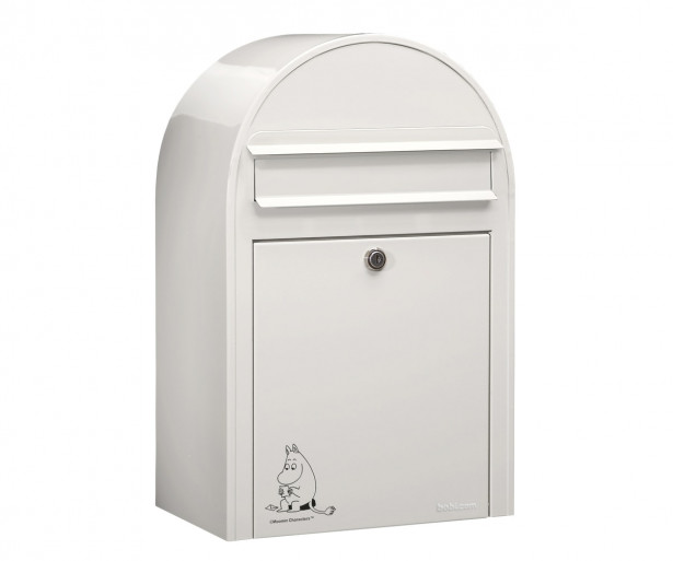 Postilaatikko Bobi Classic Muumi lukee, 50x32x21 cm, valkoinen