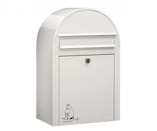 Postilaatikko Bobi Classic Muumi lukee, 50x32x21 cm, valkoinen