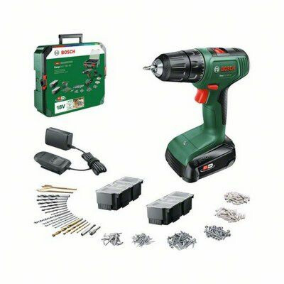 Akkuporakone Bosch EasyDrill, 18V, 1.5Ah, 241-osainen tarvikesarja + SystemBox