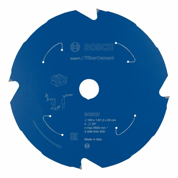 Pyörösahanterä Bosch Expert for Fiber Cement 165x20mm, 4T