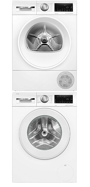 Pesukone ja kuivausrumpu Bosch WGG254FLSN-WQG2450MSN Serie 6, 10/9kg, valkoinen