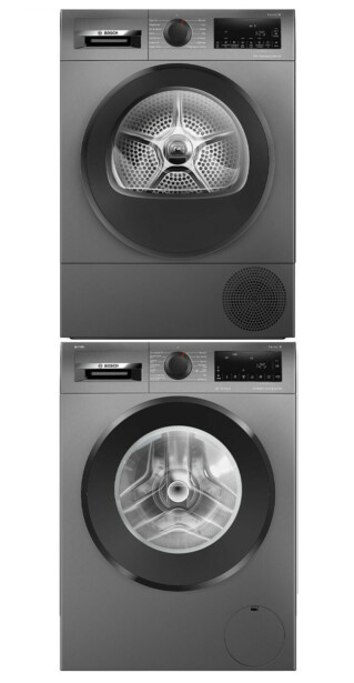 Pesukone ja kuivausrumpu Bosch WGG244RFSN-WQG245DXSN Serie 6, 119.6cm, 9kg, 1400rpm, teräs