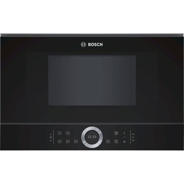 Mikroaaltouuni Bosch Serie 8 BFL634GB1, 60cm, vasemmalle avautuva, musta/teräs