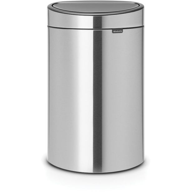 Roska-astia Brabantia Touch Bin, 40L, Matt Steel