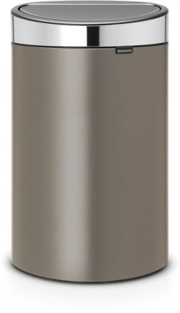 Roska-astia Brabantia Touch Bin, 40L, Platinum-Steel