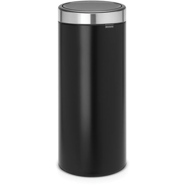 Roska-astia Brabantia Touch Bin, 30L, Matt Black-Steel