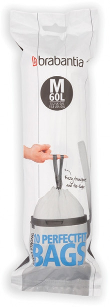 Roskapussi Brabantia Perfect Fit M, 60 L, 10 kpl x 12 rullaa