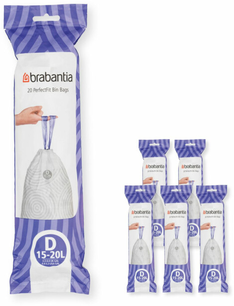 Roskapussi Brabantia PerfectFit D, 15L, 120kpl