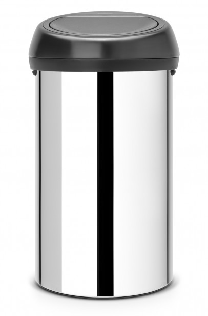 Roska-astia Brabantia Touch Bin 60L, Brilliant Steel/musta kansi