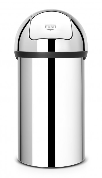 Roska-astia Brabantia Push Bin 60L, Brilliant Steel