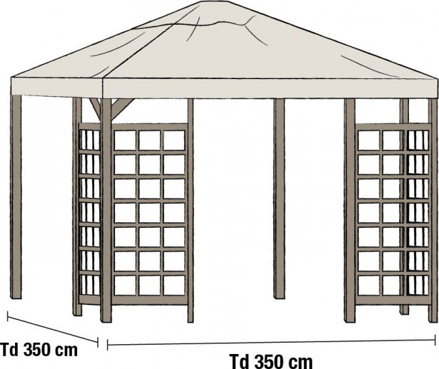 Paviljongin katto Hov 3.5x3.5m, beige