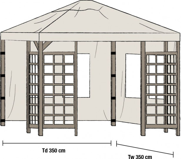 Paviljongin sivuverhot Hov 3.5x3.5m, 2kpl, beige