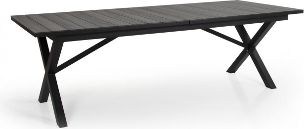 Pöytä Hillmond, jatkettava, 100x238/297cm, musta/harmaa puu