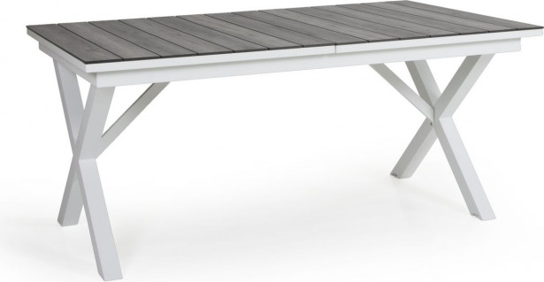 Pöytä Hillmond, jatkettava, 100x166/226cm, valkoinen/harmaa puu