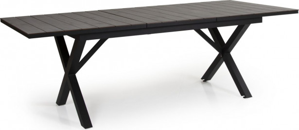 Pöytä Hillmond, jatkettava, 100x166/226cm, musta/harmaa puu