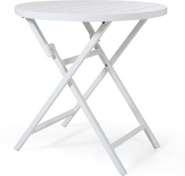Pöytä Wilkie, taitettava, Ø72cm, valkoinen