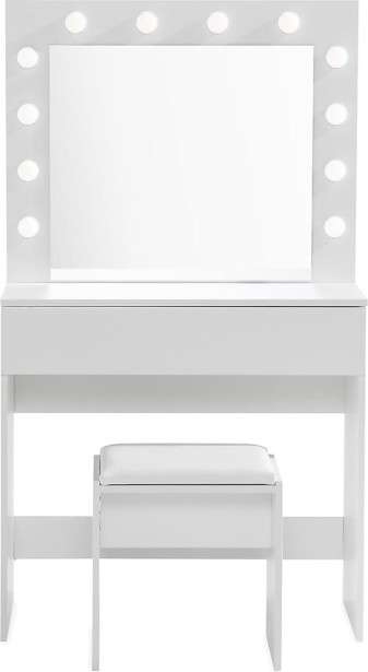 Meikkipöytä Hakebo 80cm LED-valaistus valkoinen