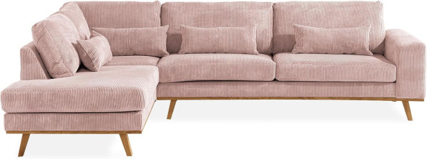 L-sohva Copenhagen 4 ist vasen vaaleanpunainen