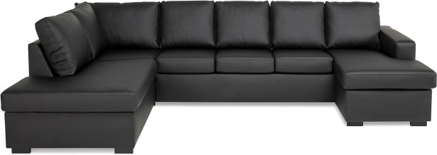 U-sohva Scandinavian Choice Crazy Divaani XL 6 ist vasen keinonahka antrasiitti