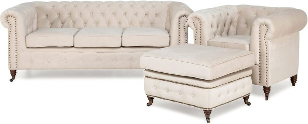 Sohvaryhmä Manor House Chesterfield Deluxe 4 ist beige