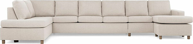 U-sohva Scandinavian Choice Crazy XXL 6 ist vasen korkeat pyöreät jalat beige/tammi