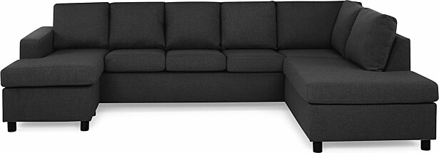 U-sohva Scandinavian Choice Crazy XL 4+1 ist oikea korkeat pyöreät jalat antrasiitti/musta
