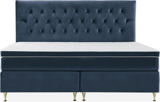 Sänkypaketti Berg & Strand Royal Velvet Keskikova 210x210cm sininen/matalat kultajalat