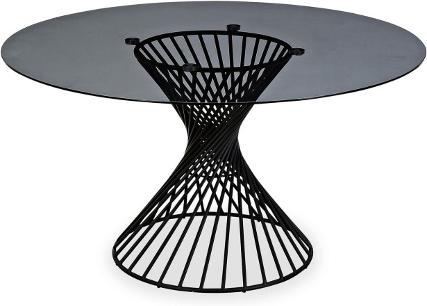 Ruokapöytä Iggy 140cm pyöreä lasi harmaa