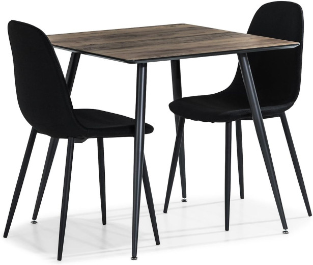 Ruokailuryhmä Scandinavian Choice Marcelen 80cm 2 Nibe tuolia musta/ruskea/beige